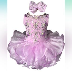 Handmade Beaded Toddler Pageant Princess Dress